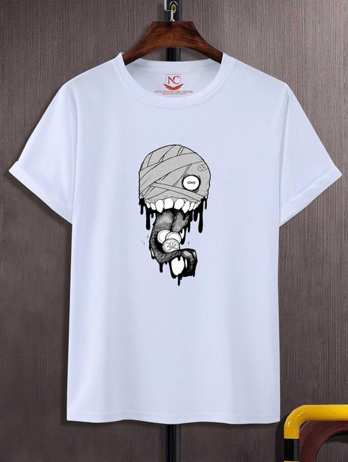 unisex white graphic printed t-shirt - 20776120 -  Standard Image - 0