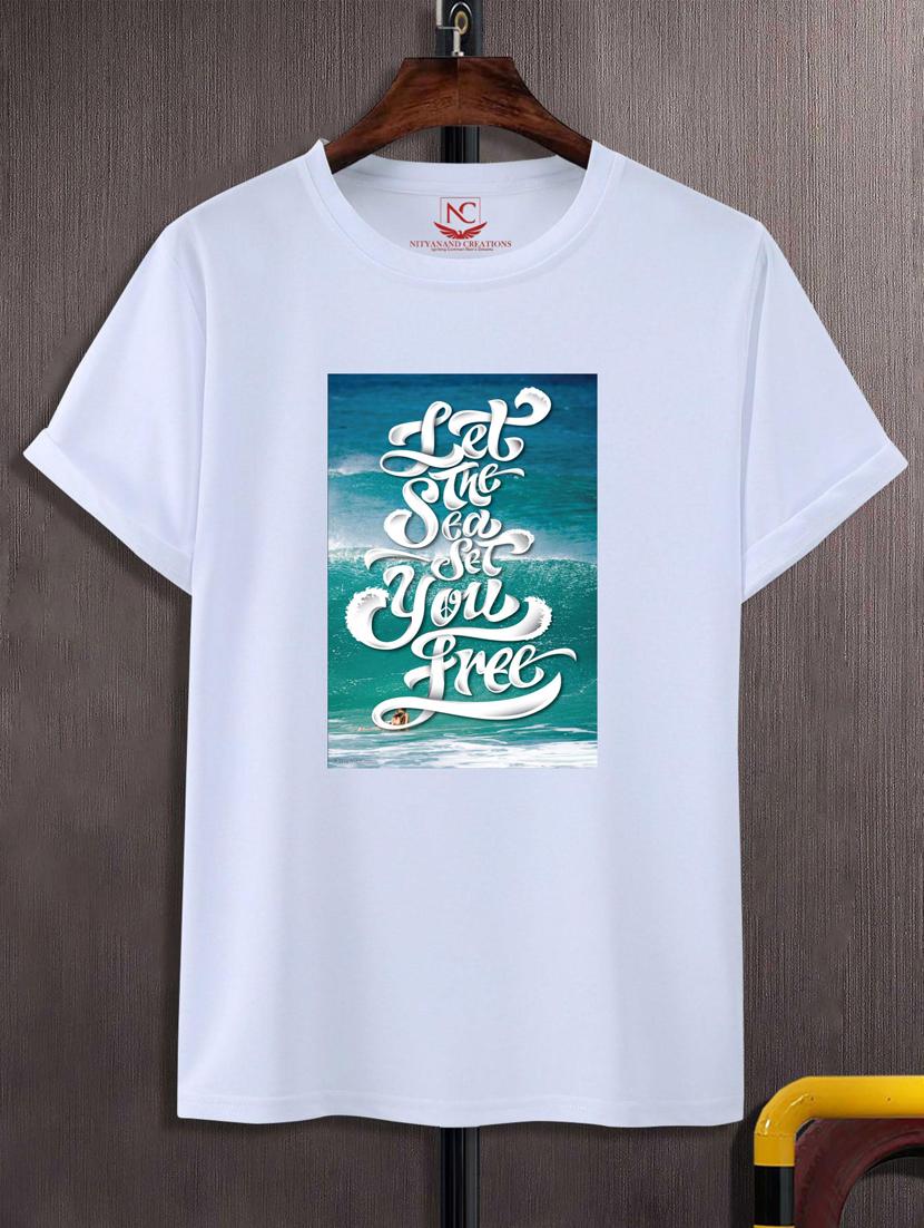 unisex white graphic printed t-shirt - 20776138 -  Zoom Image - 0