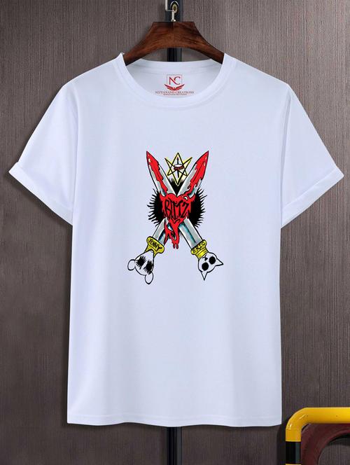 unisex white graphic printed t-shirt - 20776167 -  Standard Image - 0
