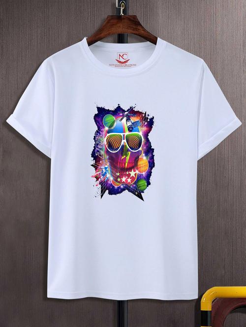unisex white graphic printed t-shirt - 20776202 -  Standard Image - 0