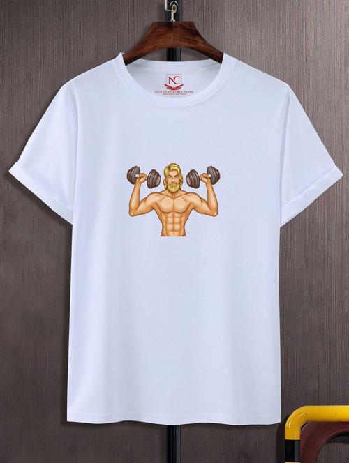 unisex white graphic printed t-shirt - 20776205 -  Standard Image - 0