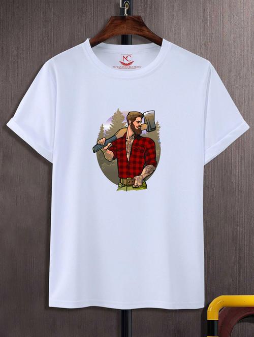 unisex white graphic printed t-shirt - 20776215 -  Standard Image - 0