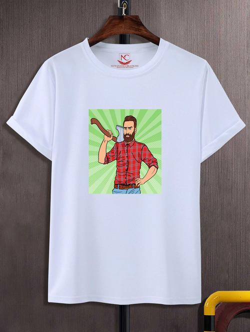 unisex white graphic printed t-shirt - 20776217 -  Standard Image - 0