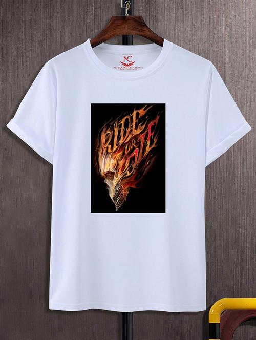 unisex white graphic printed t-shirt - 20776220 - Standard Image - 0
