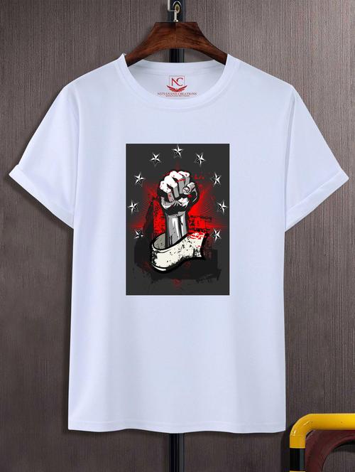 unisex white graphic printed t-shirt - 20776235 -  Standard Image - 0