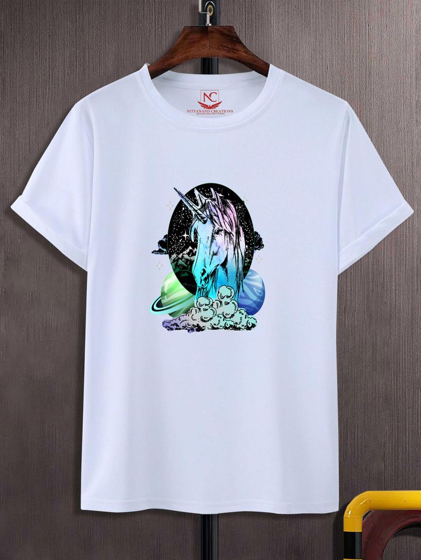 unisex white graphic printed t-shirt - 20776236 -  Zoom Image - 0