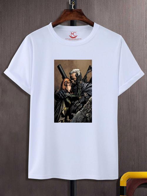 unisex white graphic printed t-shirt - 20776239 -  Standard Image - 0