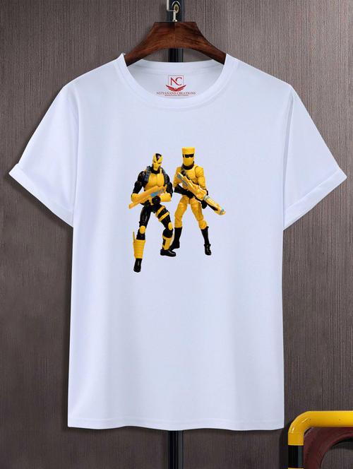 unisex white graphic printed t-shirt - 20776281 -  Standard Image - 0