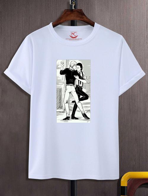 unisex white graphic printed t-shirt - 20776288 -  Standard Image - 0