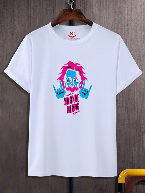 unisex white graphic printed t-shirt - 20776296 -  Standard Image - 0