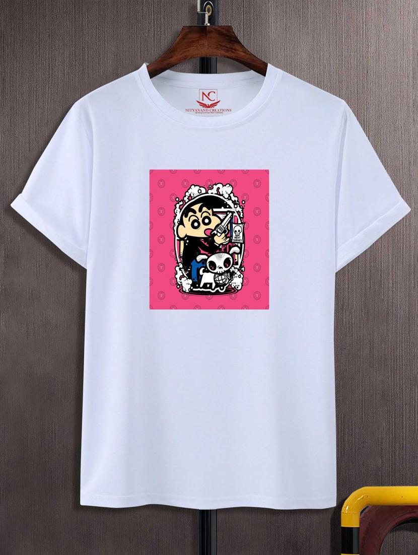 unisex white graphic printed t-shirt - 20776319 -  Zoom Image - 0