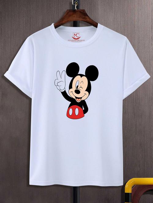 unisex white graphic printed t-shirt - 20776328 -  Standard Image - 0