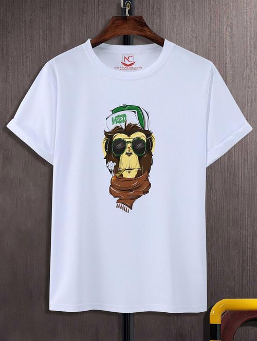 unisex white graphic printed t-shirt - 20776330 - Standard Image - 0