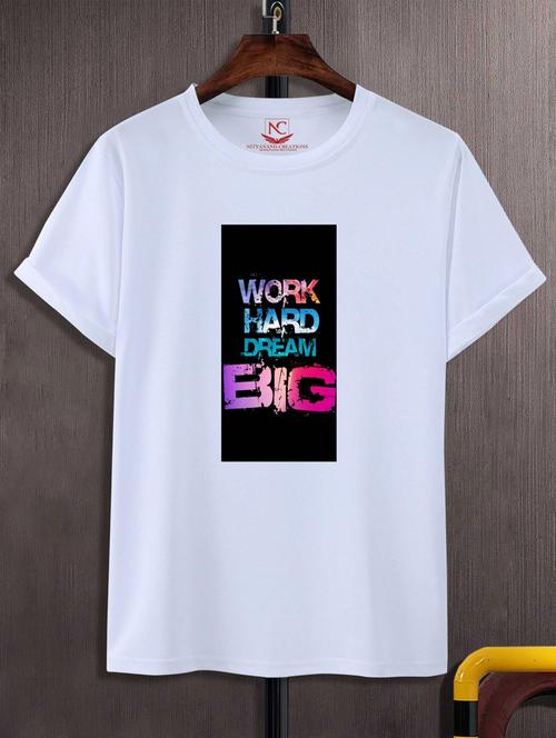 unisex white typographic printed t-shirt - 20776344 - Standard Image - 0
