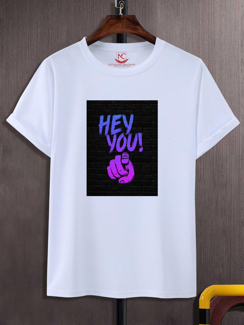 unisex white typographic printed t-shirt - 20776349 -  Zoom Image - 0