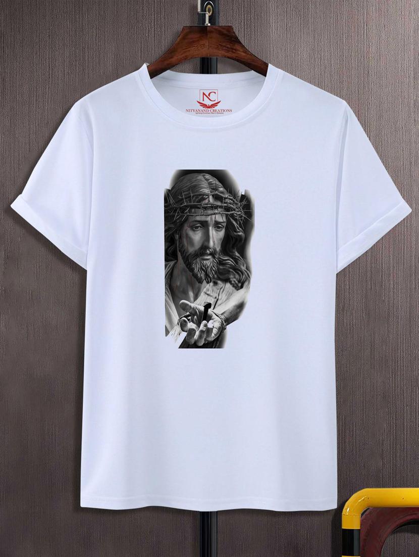 unisex white graphic printed t-shirt - 20776354 -  Zoom Image - 0