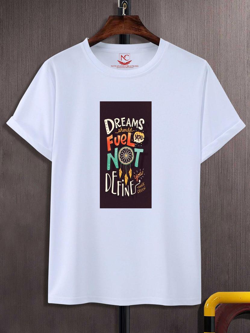 unisex white typographic printed t-shirt - 20776358 -  Zoom Image - 0