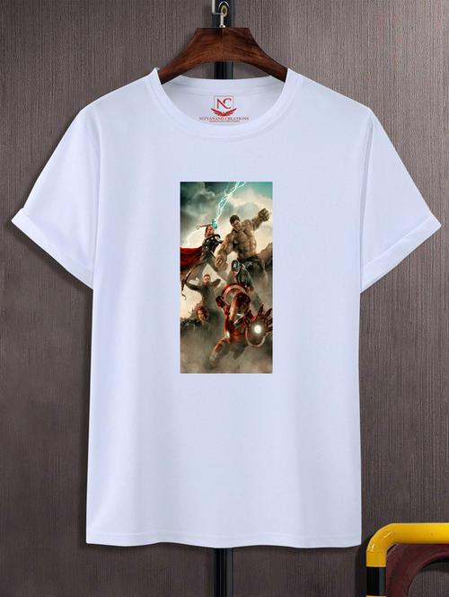 unisex white graphic printed t-shirt - 20776366 - Standard Image - 0