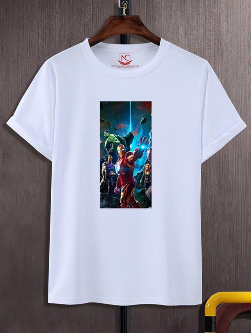 unisex white graphic printed t-shirt - 20776367 - Standard Image - 0