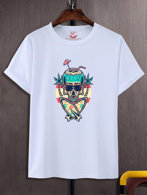 unisex white graphic printed t-shirt - 20776369 - Standard Image - 0