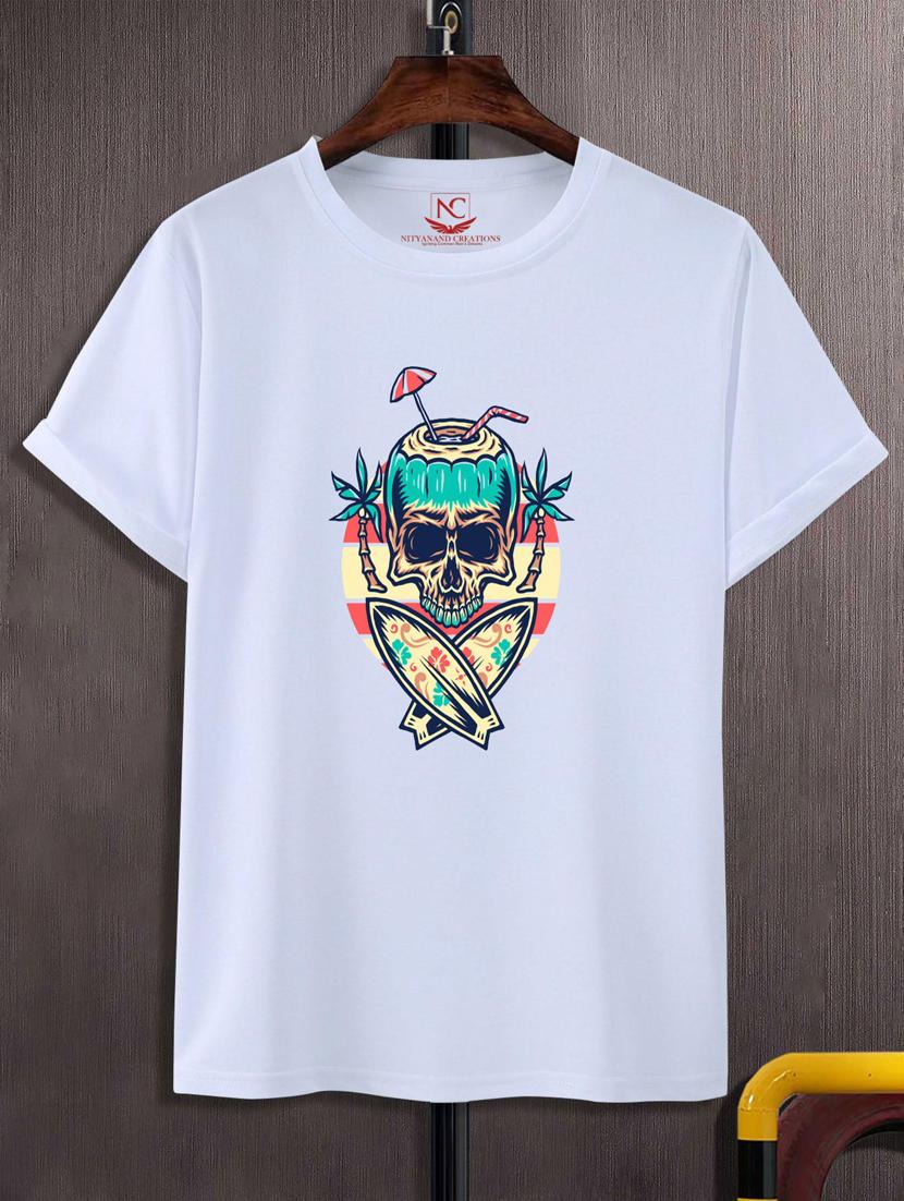 unisex white graphic printed t-shirt - 20776369 - Zoom Image - 0