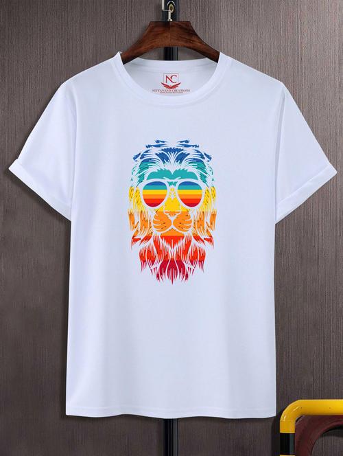 unisex white graphic printed t-shirt - 20776373 -  Standard Image - 0