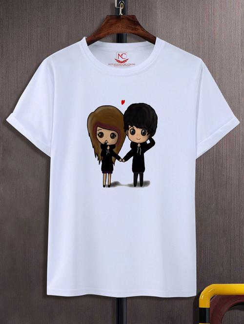 unisex white graphic printed t-shirt - 20776407 -  Standard Image - 0