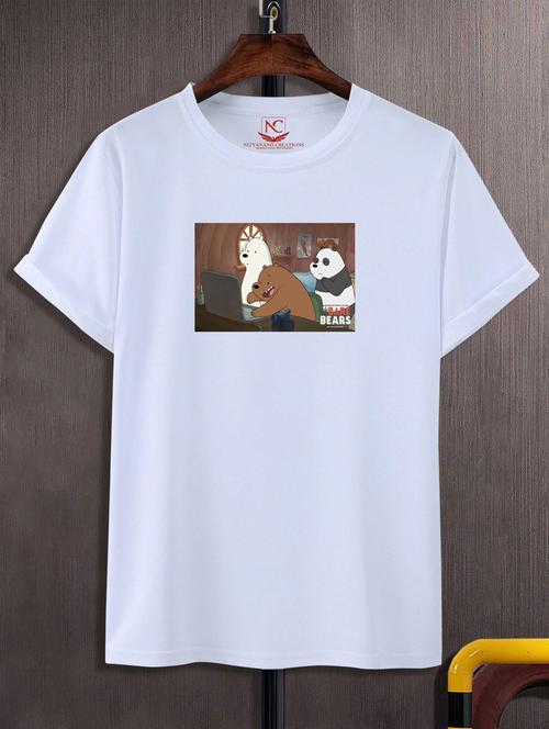 unisex white graphic printed t-shirt - 20776437 - Standard Image - 0