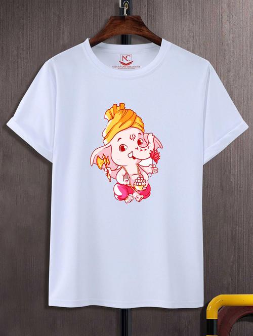 unisex white graphic printed t-shirt - 20776446 -  Standard Image - 0