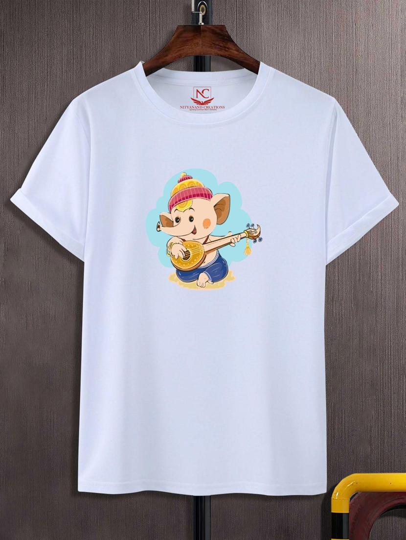 unisex white graphic printed t-shirt - 20776450 - Zoom Image - 0
