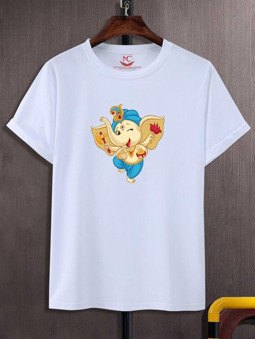 unisex white graphic printed t-shirt - 20776459 -  Standard Image - 0