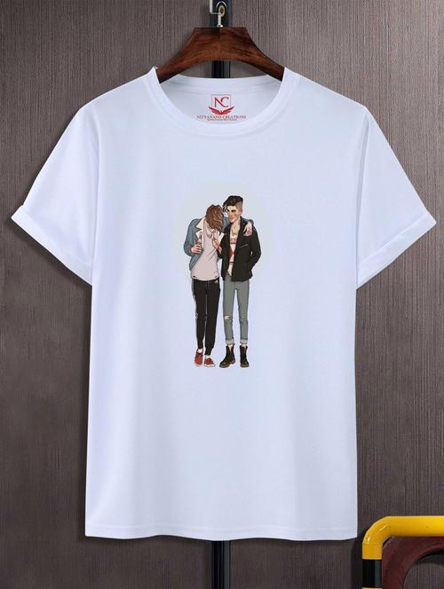 unisex white graphic printed t-shirt - 20776467 -  Standard Image - 0