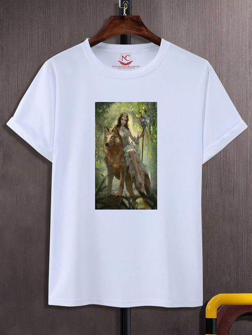 unisex white graphic printed t-shirt - 20776471 - Standard Image - 0