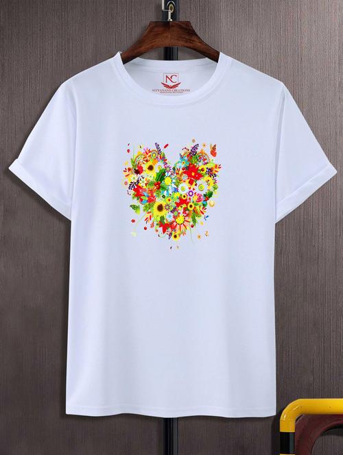 unisex white graphic printed t-shirt - 20776479 -  Standard Image - 0