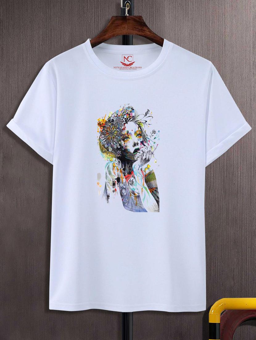 unisex white graphic printed t-shirt - 20776480 - Zoom Image - 0