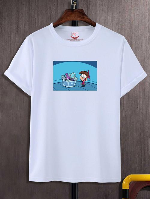 unisex white graphic printed t-shirt - 20776485 - Standard Image - 0