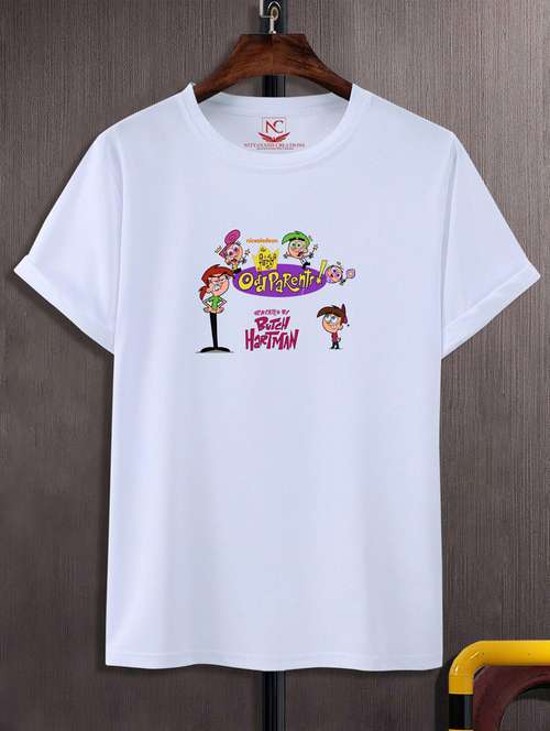 unisex white graphic printed t-shirt - 20776488 -  Standard Image - 0