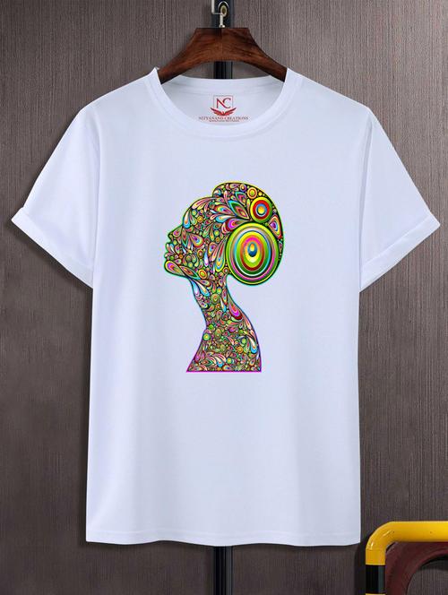 unisex white graphic printed t-shirt - 20776496 - Standard Image - 0