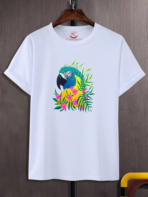 unisex white graphic printed t-shirt - 20776497 -  Standard Image - 0