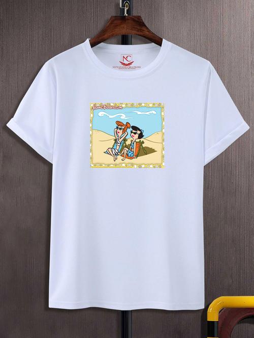 unisex white graphic printed t-shirt - 20776502 -  Standard Image - 0
