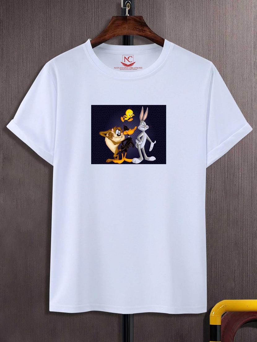 unisex white graphic printed t-shirt - 20776533 -  Zoom Image - 0