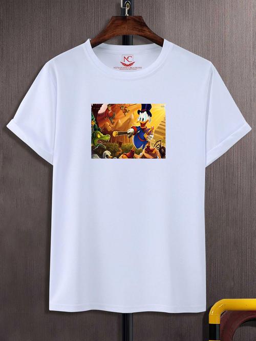 unisex white graphic printed t-shirt - 20776539 -  Standard Image - 0