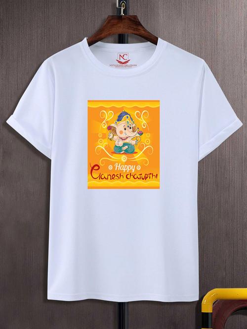 unisex white graphic printed t-shirt - 20776548 - Standard Image - 0