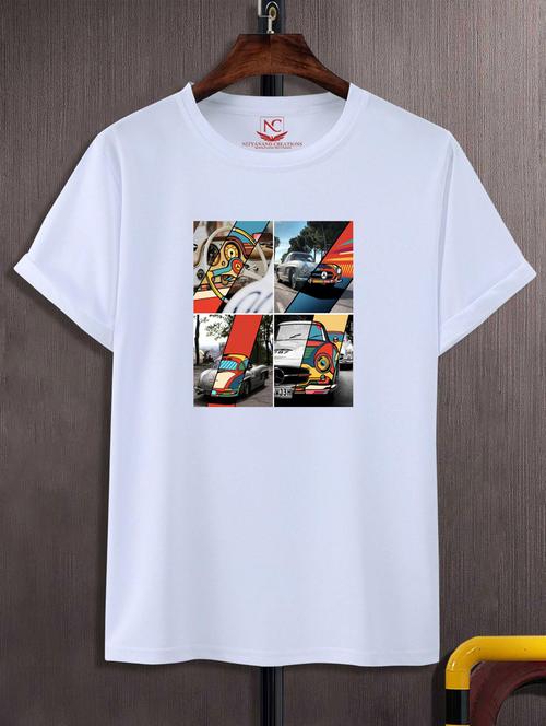 unisex white graphic printed t-shirt - 20776571 - Standard Image - 0