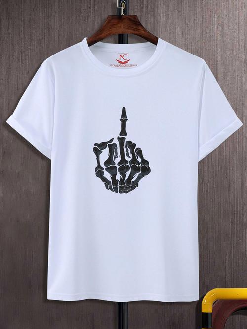 unisex white graphic printed t-shirt - 20776676 -  Standard Image - 0