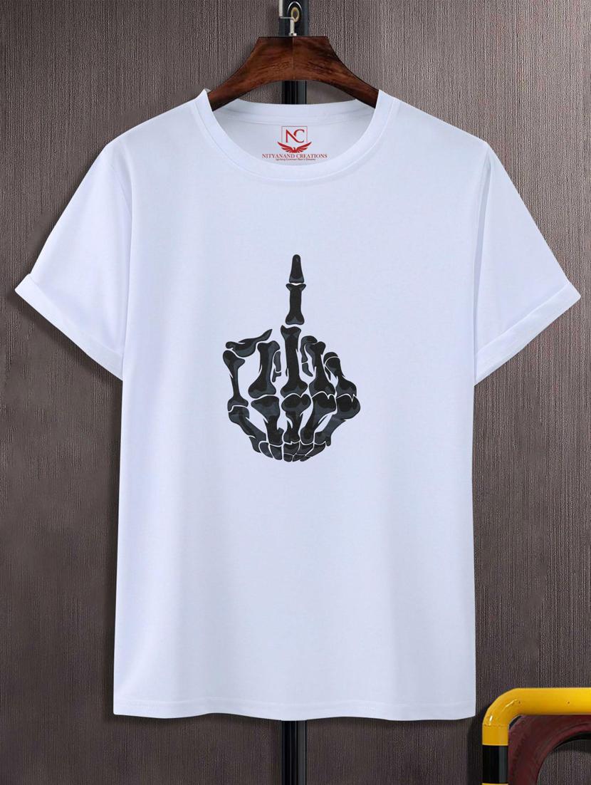 unisex white graphic printed t-shirt - 20776676 -  Zoom Image - 0