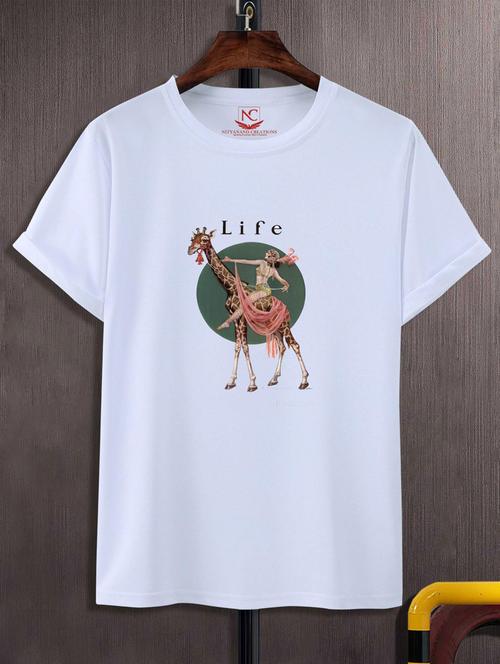 unisex white graphic printed t-shirt - 20776678 -  Standard Image - 0