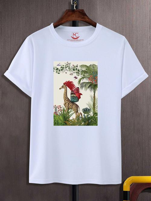 unisex white graphic printed t-shirt - 20776702 - Standard Image - 0