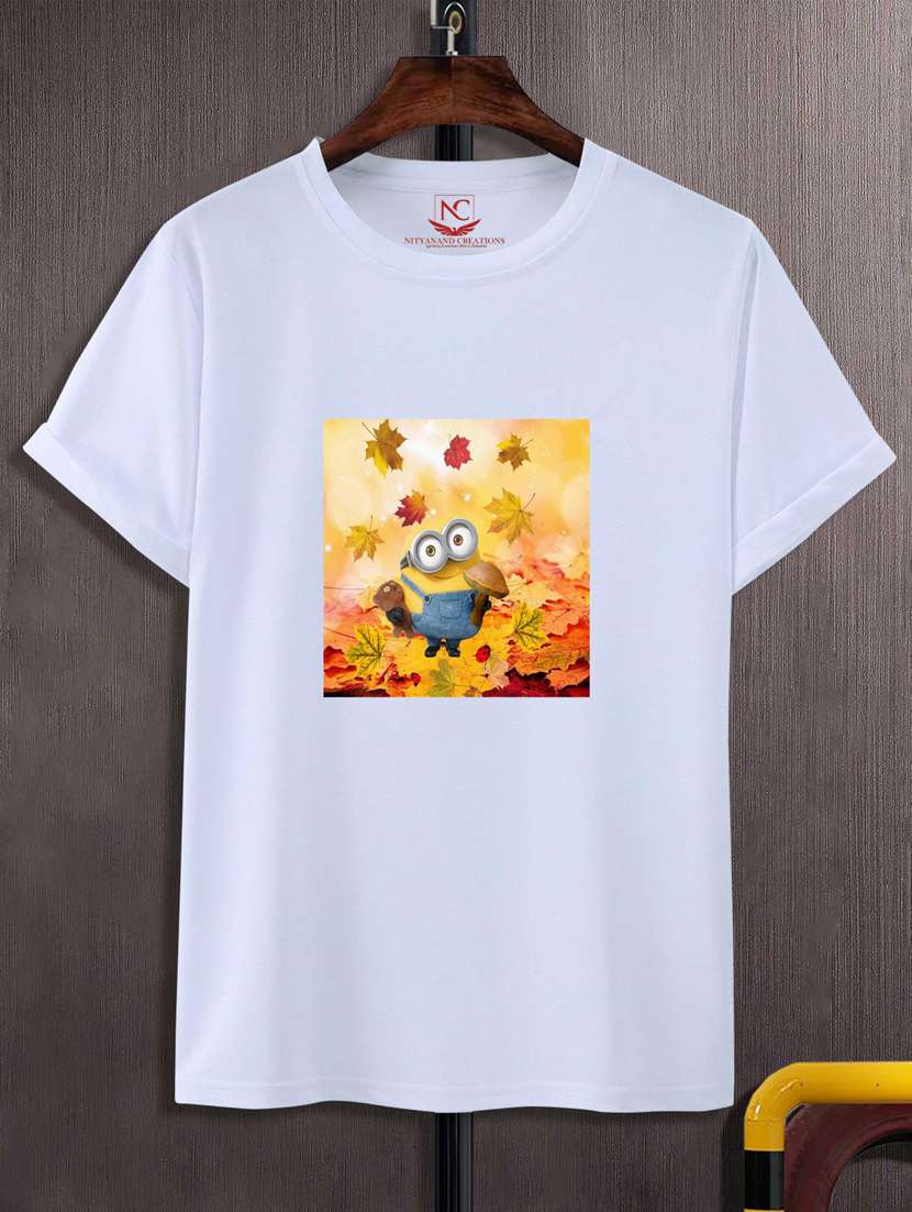 unisex white graphic printed t-shirt