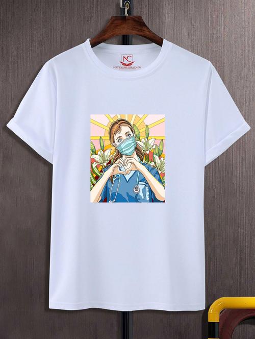 unisex white graphic printed t-shirt - 20776735 - Standard Image - 0